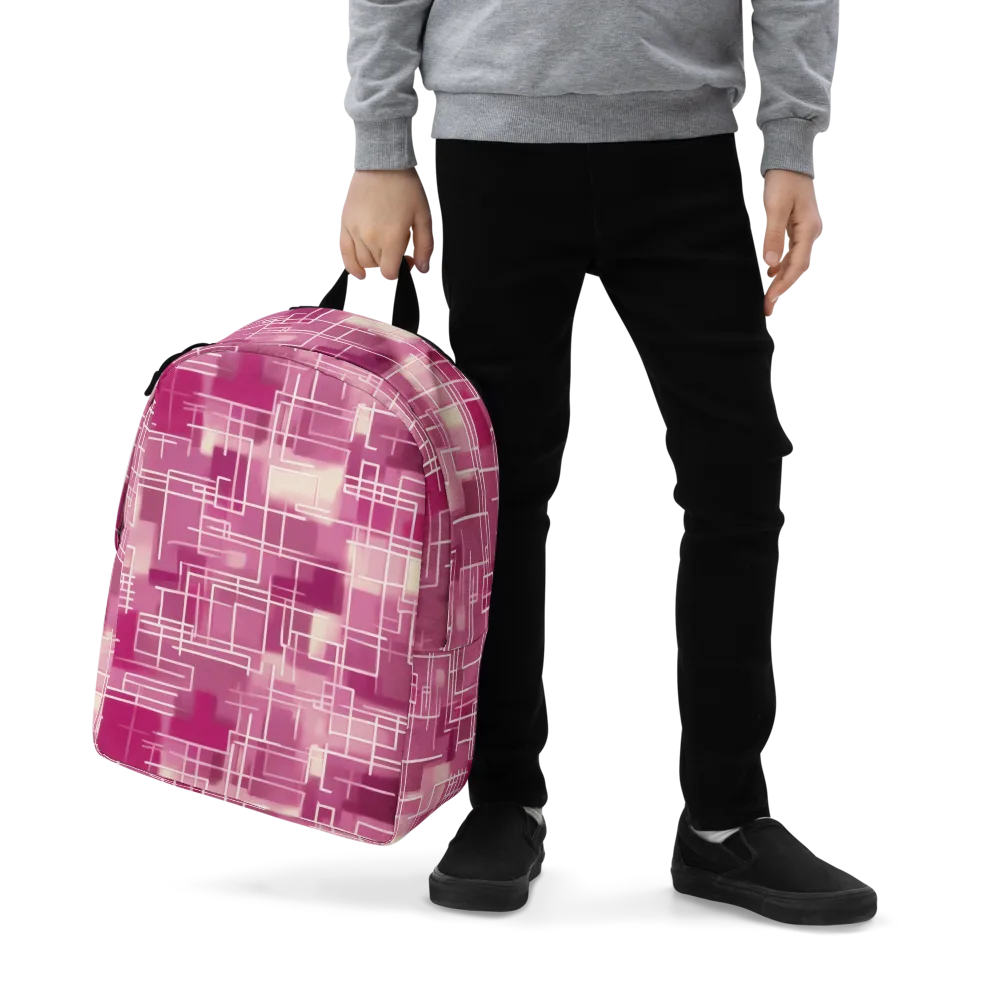Neon Grid on Minimalist Backpack — Zoomed-in