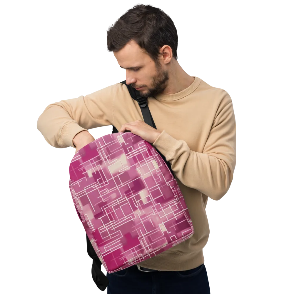 Neon Grid on Minimalist Backpack — Front