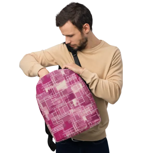 Neon Grid on a Minimalist Backpack