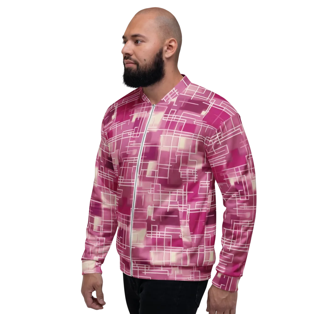 Neon Grid on Bomber Jacket — Left