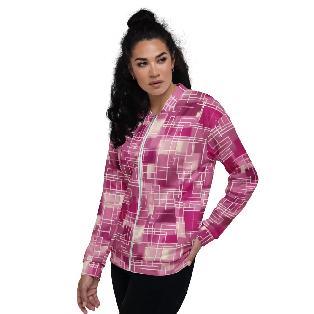 Neon Grid on Bomber Jacket — Left