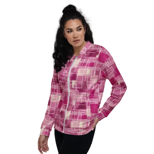 Neon Grid on a Bomber Jacket