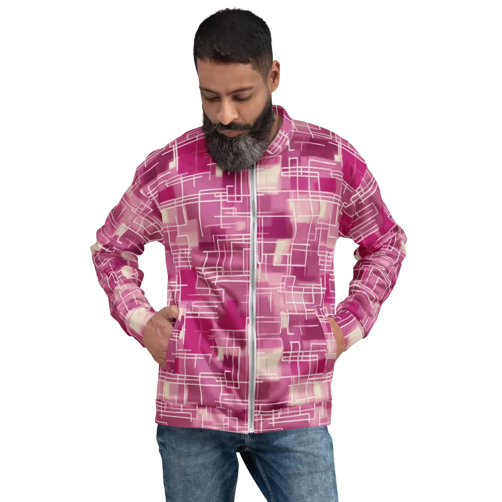 Neon Grid on Bomber Jacket — Front