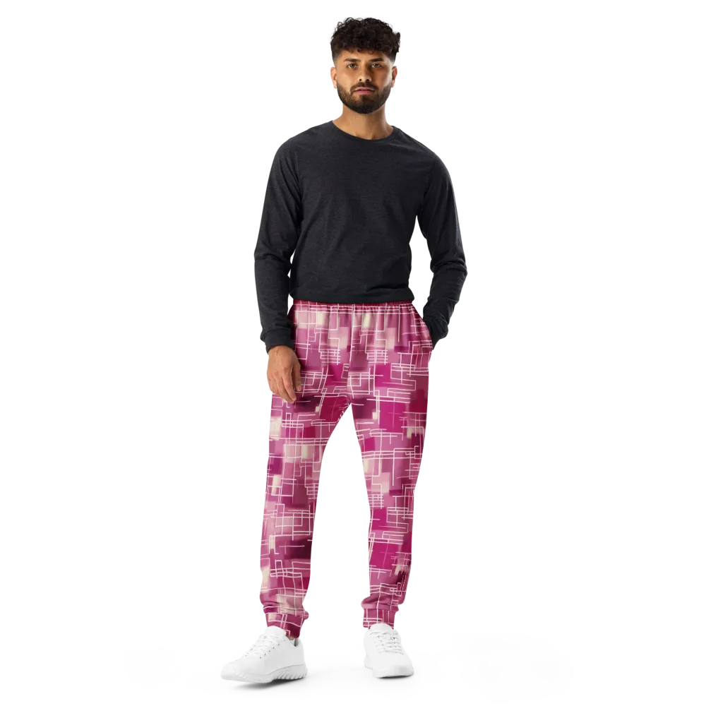 Neon Grid on Men's Joggers — Front