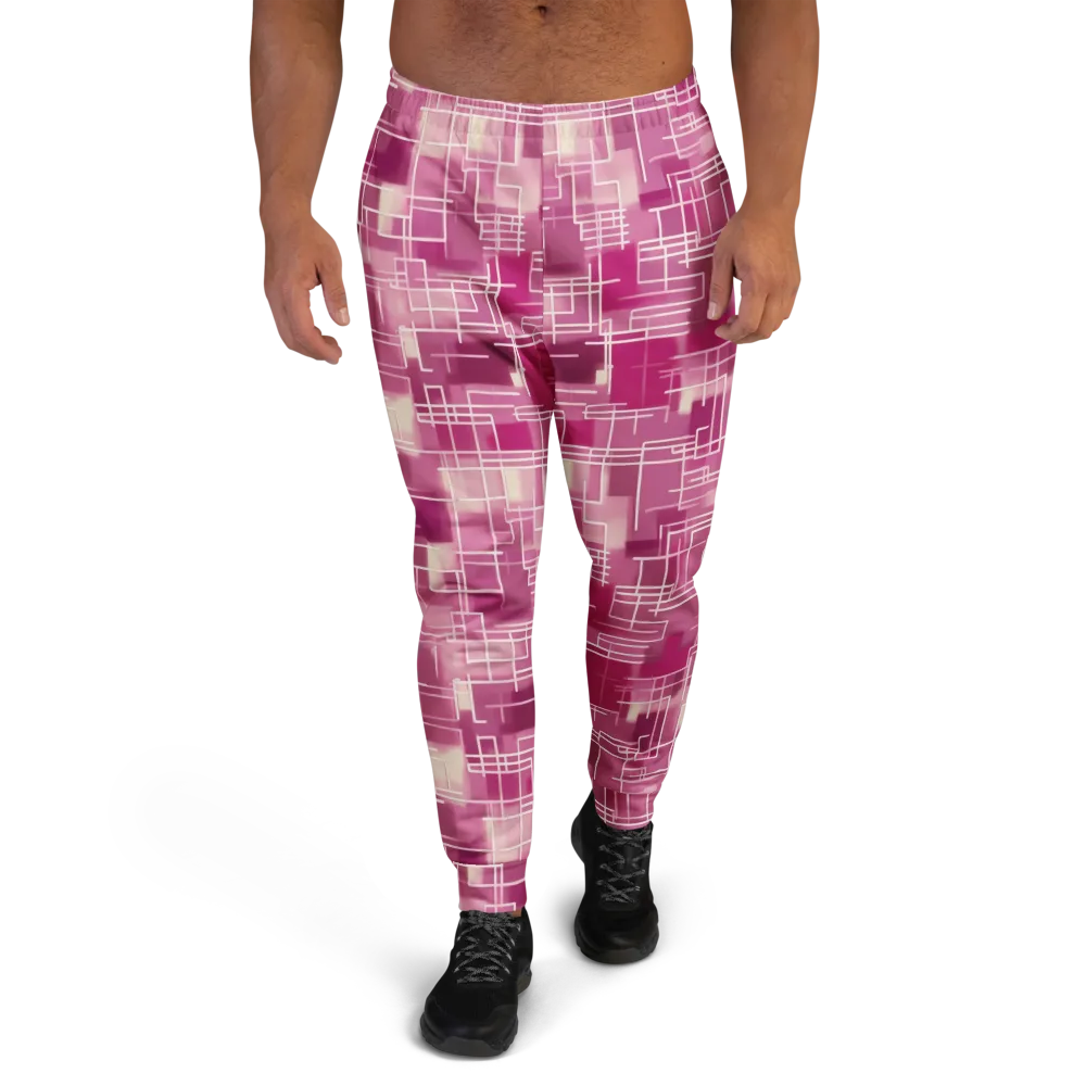 Neon Grid on Men's Joggers — Front