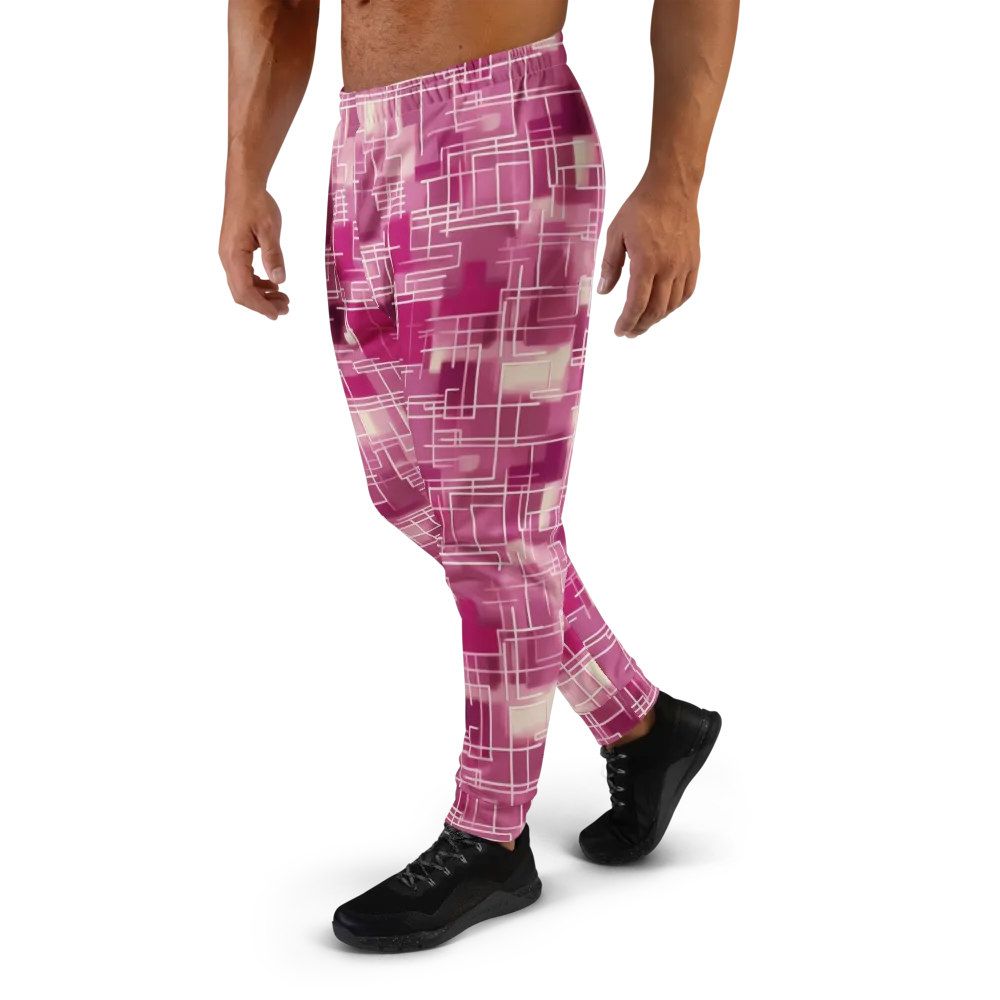 Neon Grid on Men's Joggers — Left