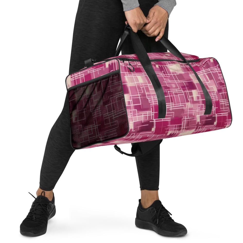 Neon Grid on Duffle Bag — Right Front