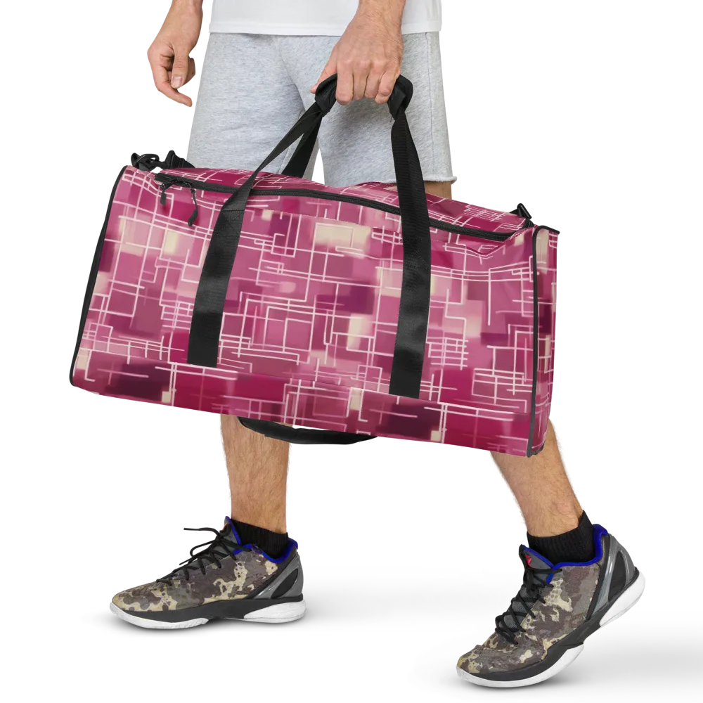 Neon Grid on Duffle Bag — Front