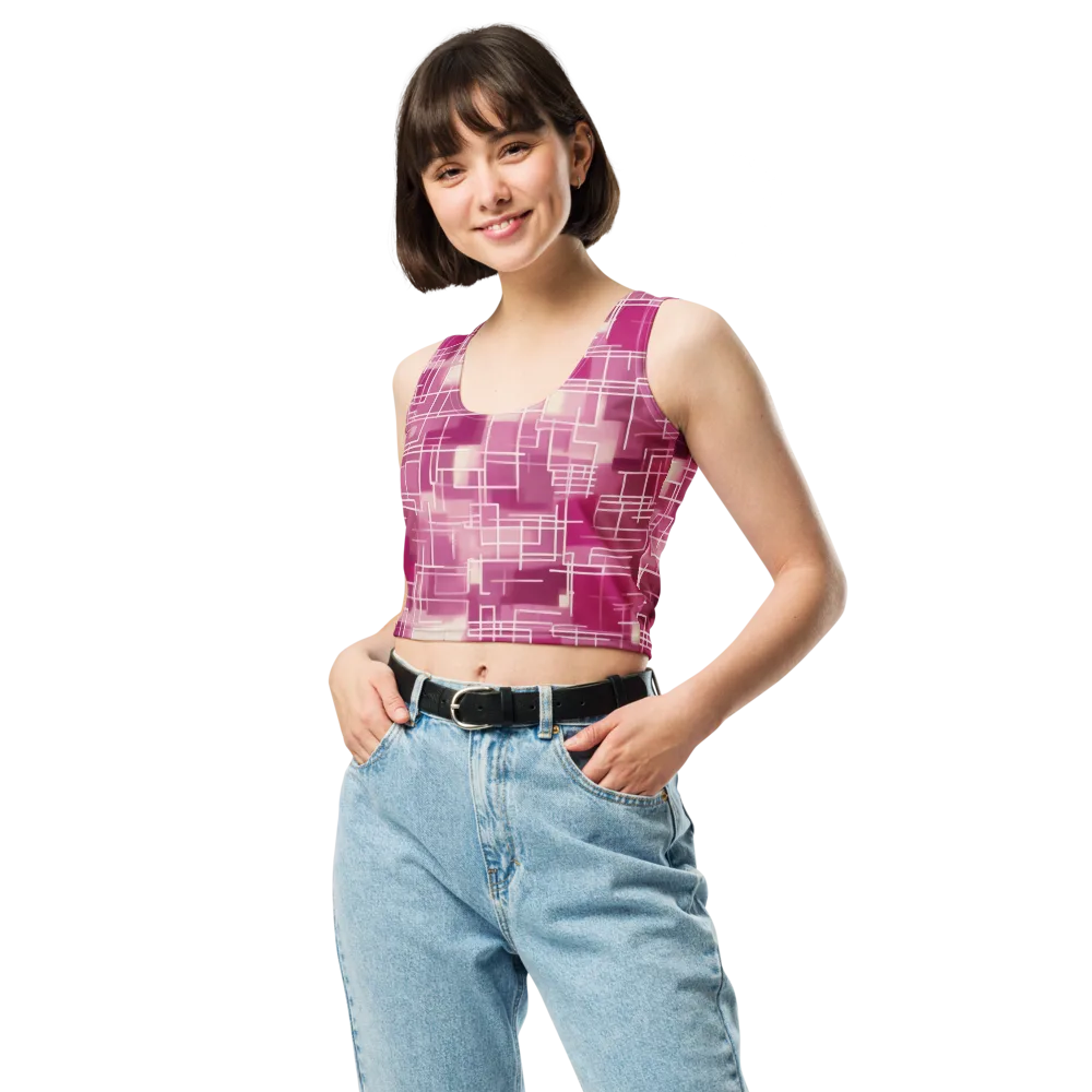 Neon Grid on Crop Top — Front