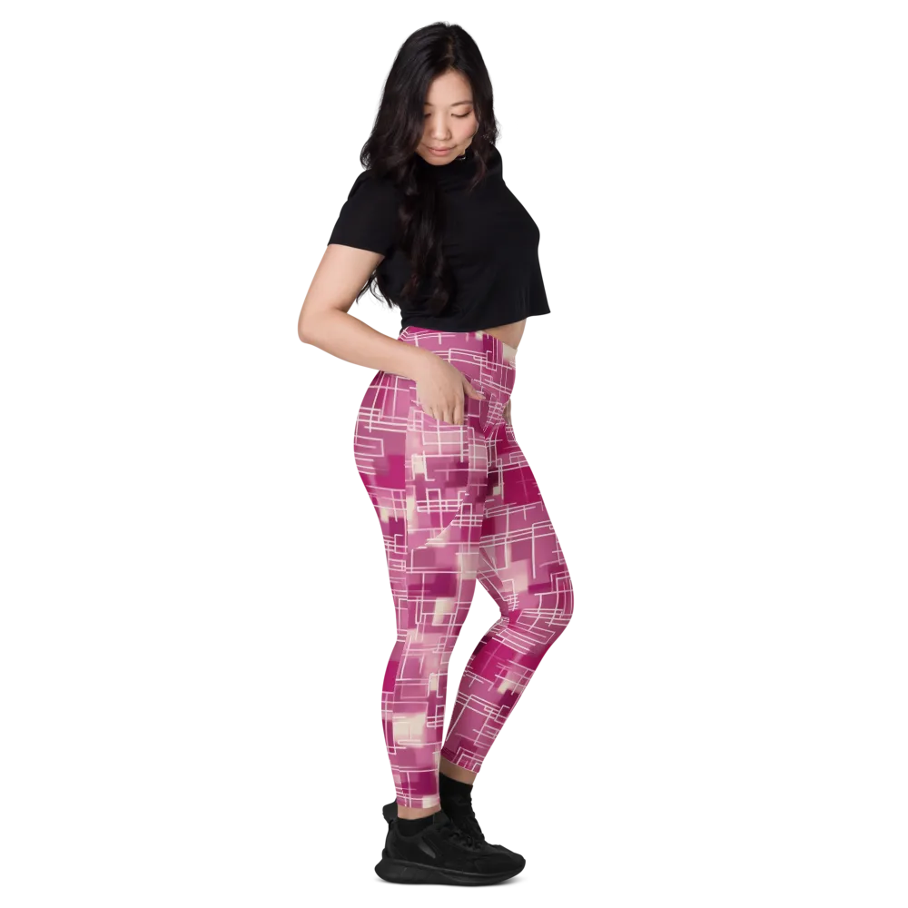 Neon Grid on Leggings with Pockets — Right