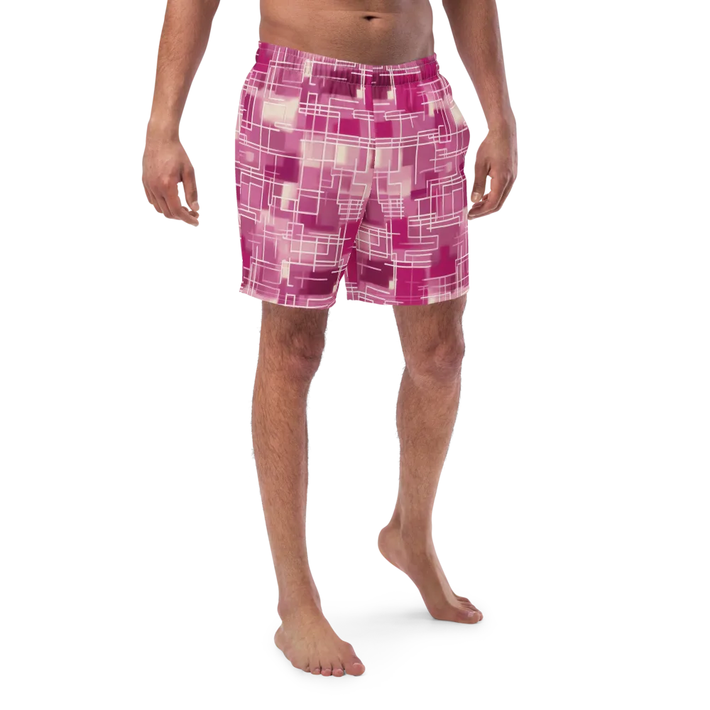 Neon Grid on Swim Trunks — Front