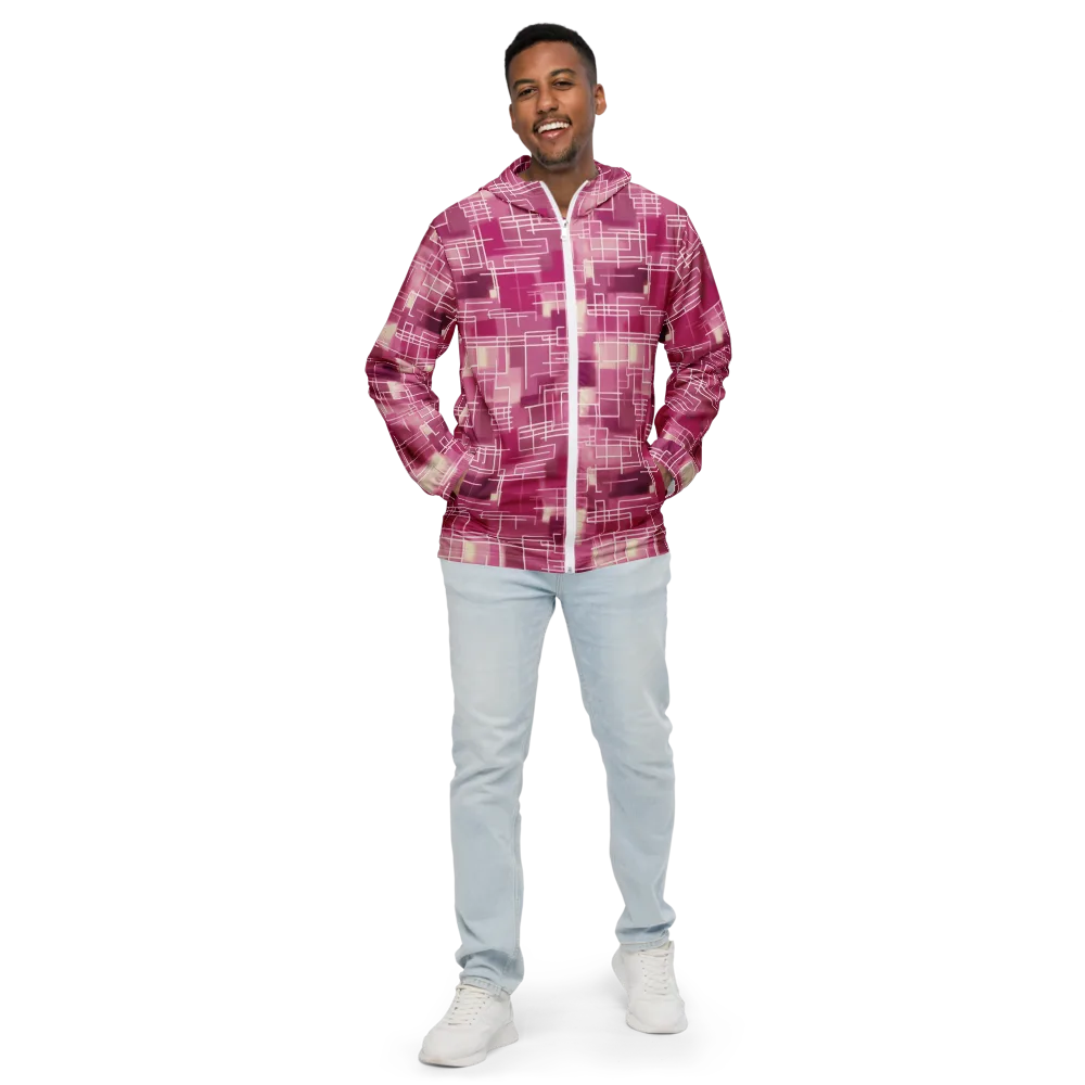 Neon Grid on Men's Windbreaker — Front