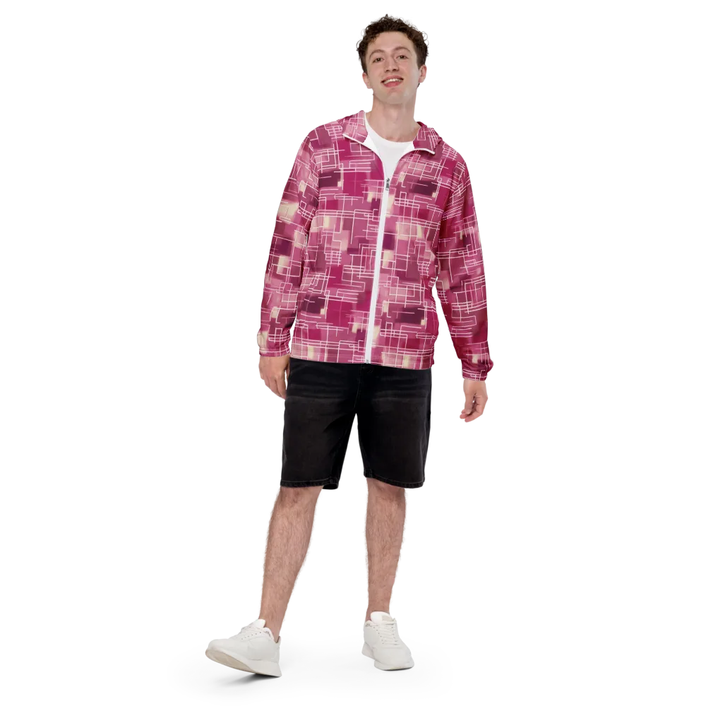 Neon Grid on Men's Windbreaker — Front