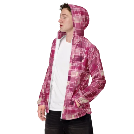 Neon Grid on a Men's Windbreaker