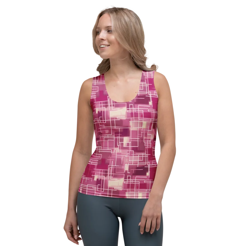 Neon Grid on Women's Tank Top — Front