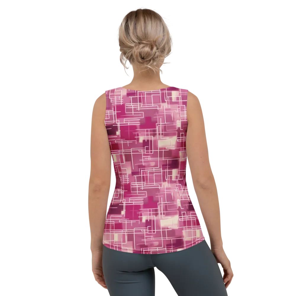 Neon Grid on Women's Tank Top — Back