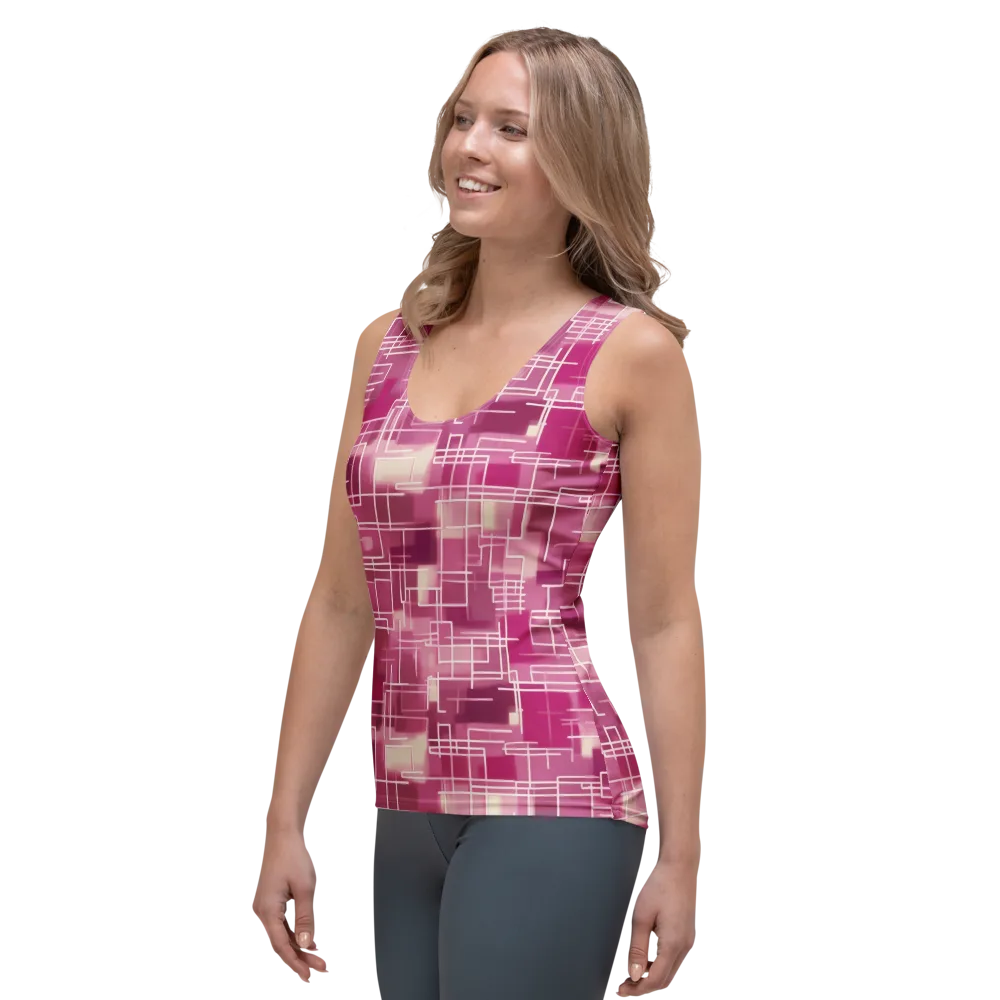 Neon Grid on Women's Tank Top — Left Front
