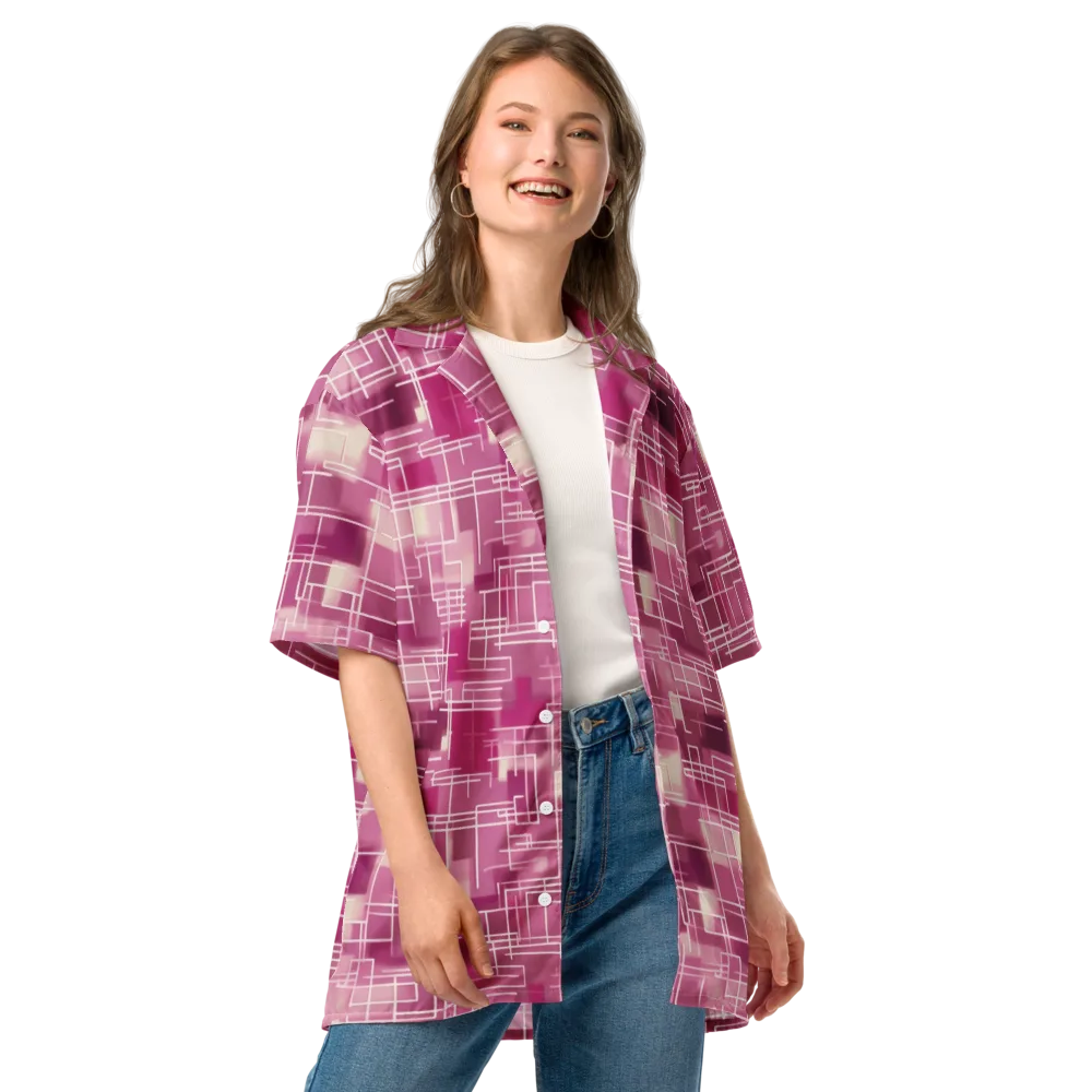 Neon Grid on Button Shirt — Front