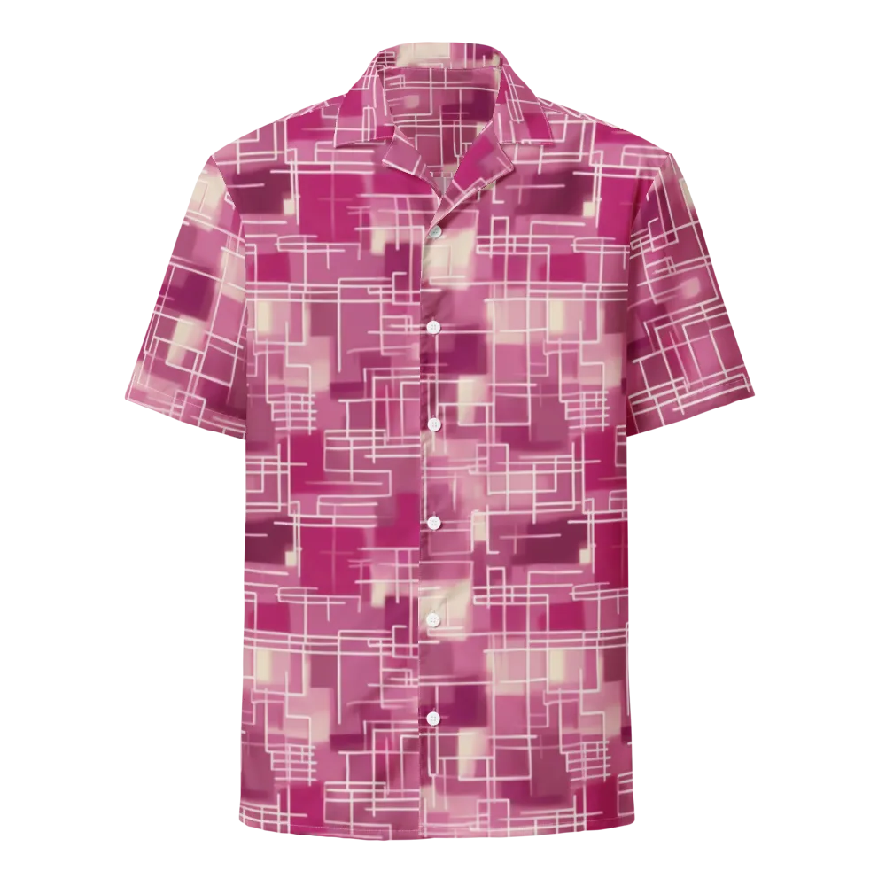 Neon Grid on Button Shirt — Front