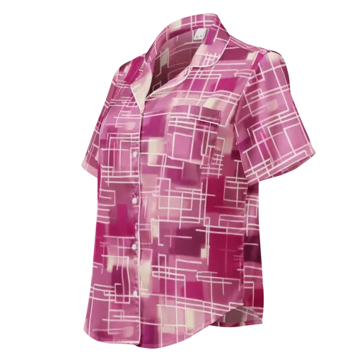 Neon Grid on a Women's Short Sleeve Pajama Top