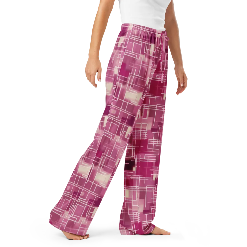 Neon Grid on Women's Pajama Pants — Right Front