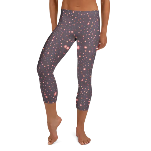 Coral Stardust on a Capri Leggings