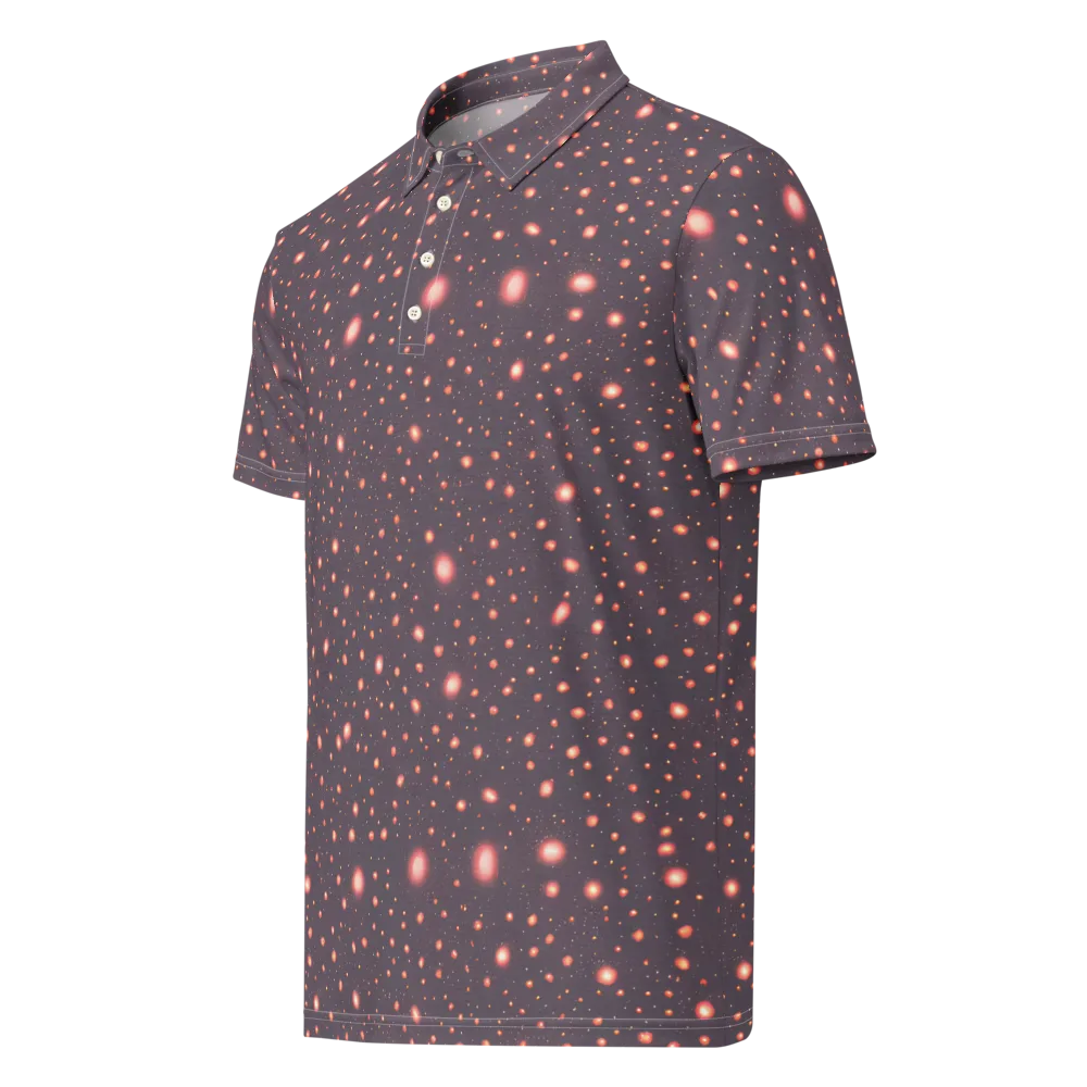 Coral Stardust on Men's Slim Fit Polo Shirt — Left Front