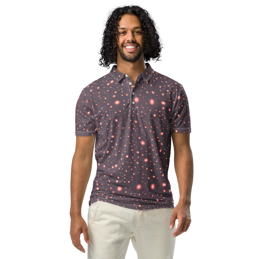 Coral Stardust on Men's Slim Fit Polo Shirt — Front