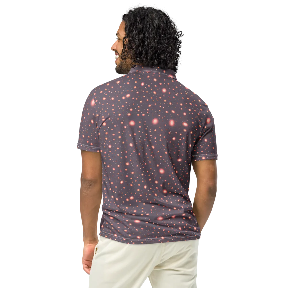 Coral Stardust on Men's Slim Fit Polo Shirt — Back
