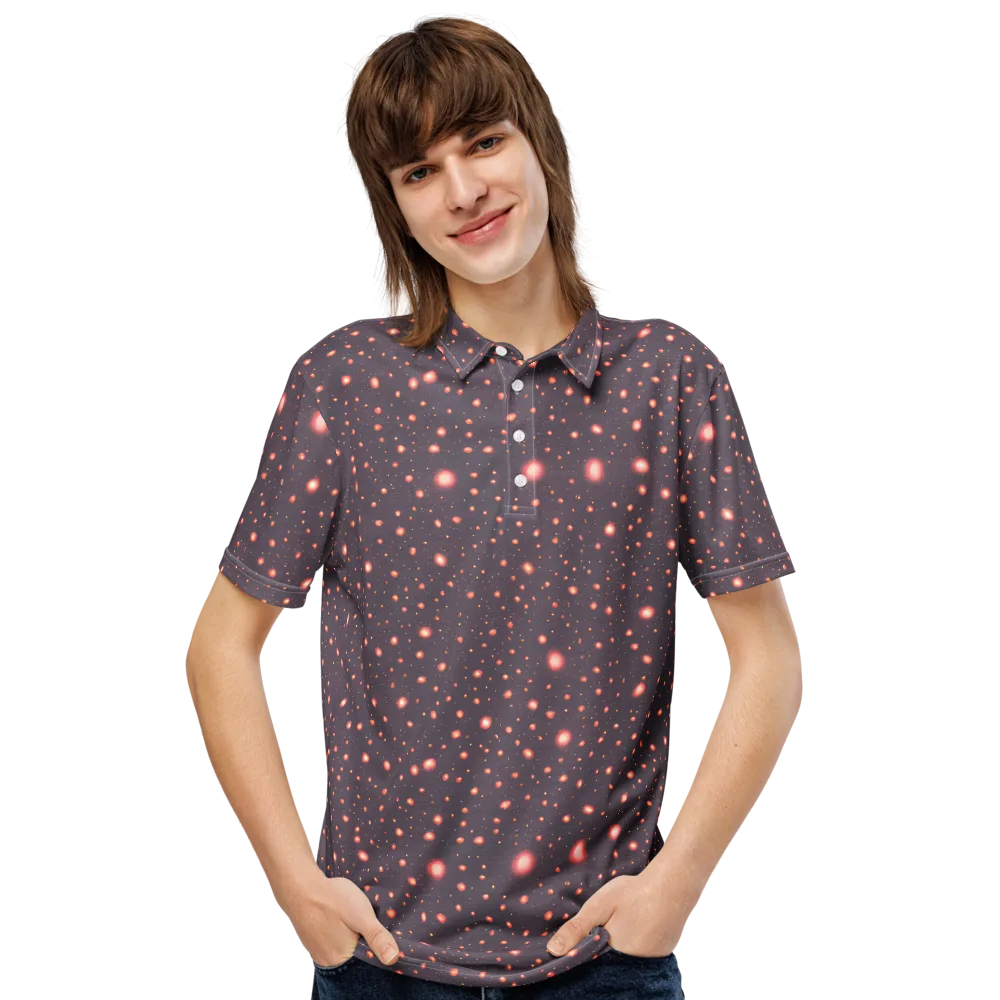 Coral Stardust on Men's Slim Fit Polo Shirt — Front
