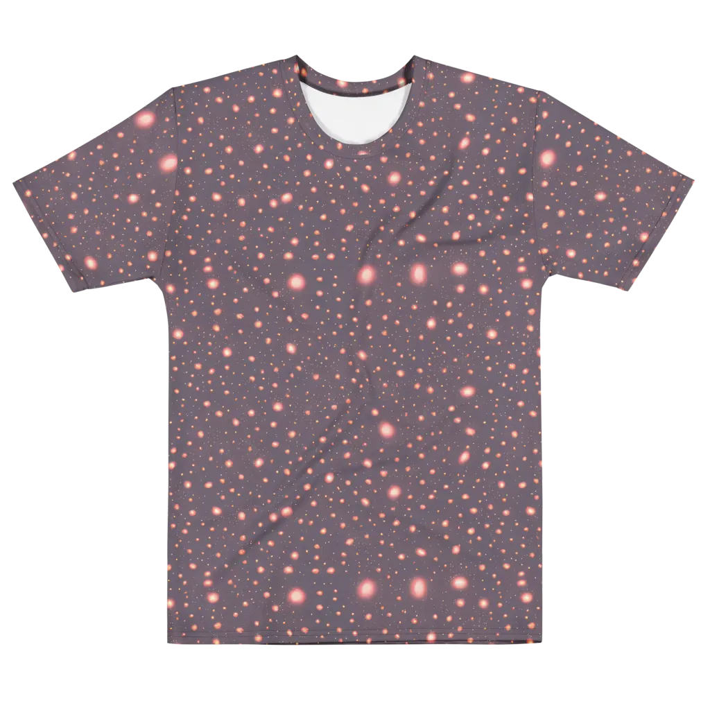 Coral Stardust on Men's Cotton Crew Neck T-Shirt — Front