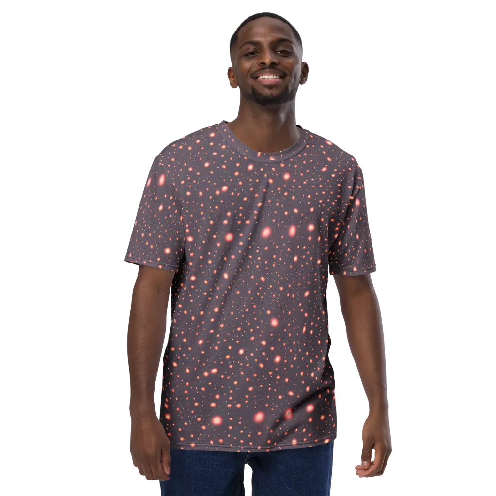 Coral Stardust on Men's Crew Neck T-Shirt — Front