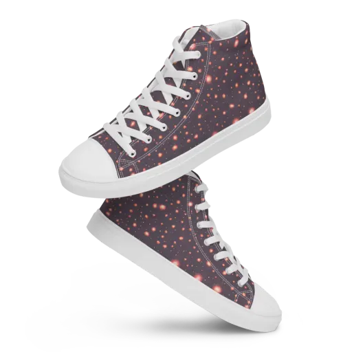Coral Stardust on a Women's High Top Canvas Shoes
