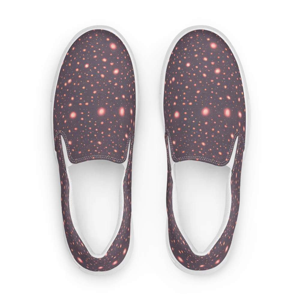 Coral Stardust on Men's Slip-On Canvas Shoes — Front