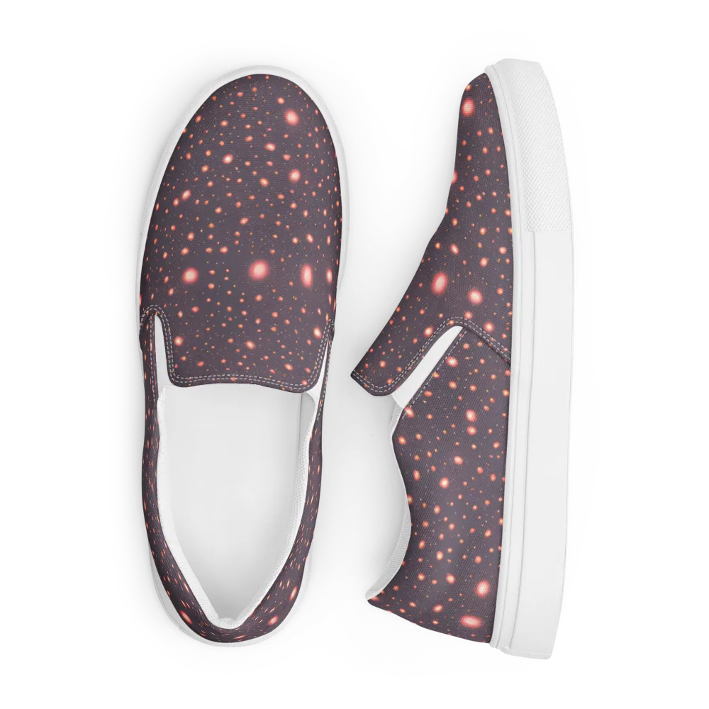 Coral Stardust on Men's Slip-On Canvas Shoes — Front