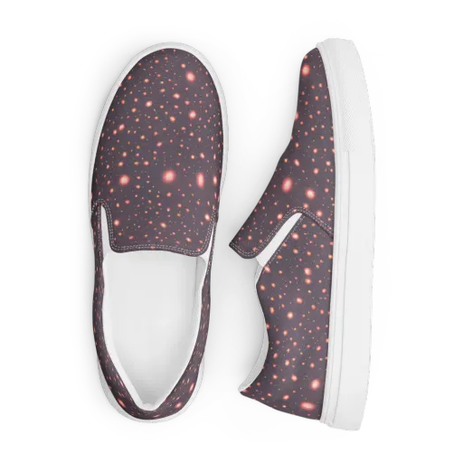 Coral Stardust on a Men's Slip-On Canvas Shoes