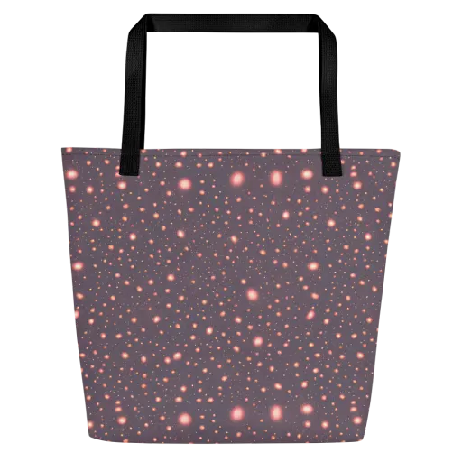 Coral Stardust on a Large Tote Bag W/ Pocket