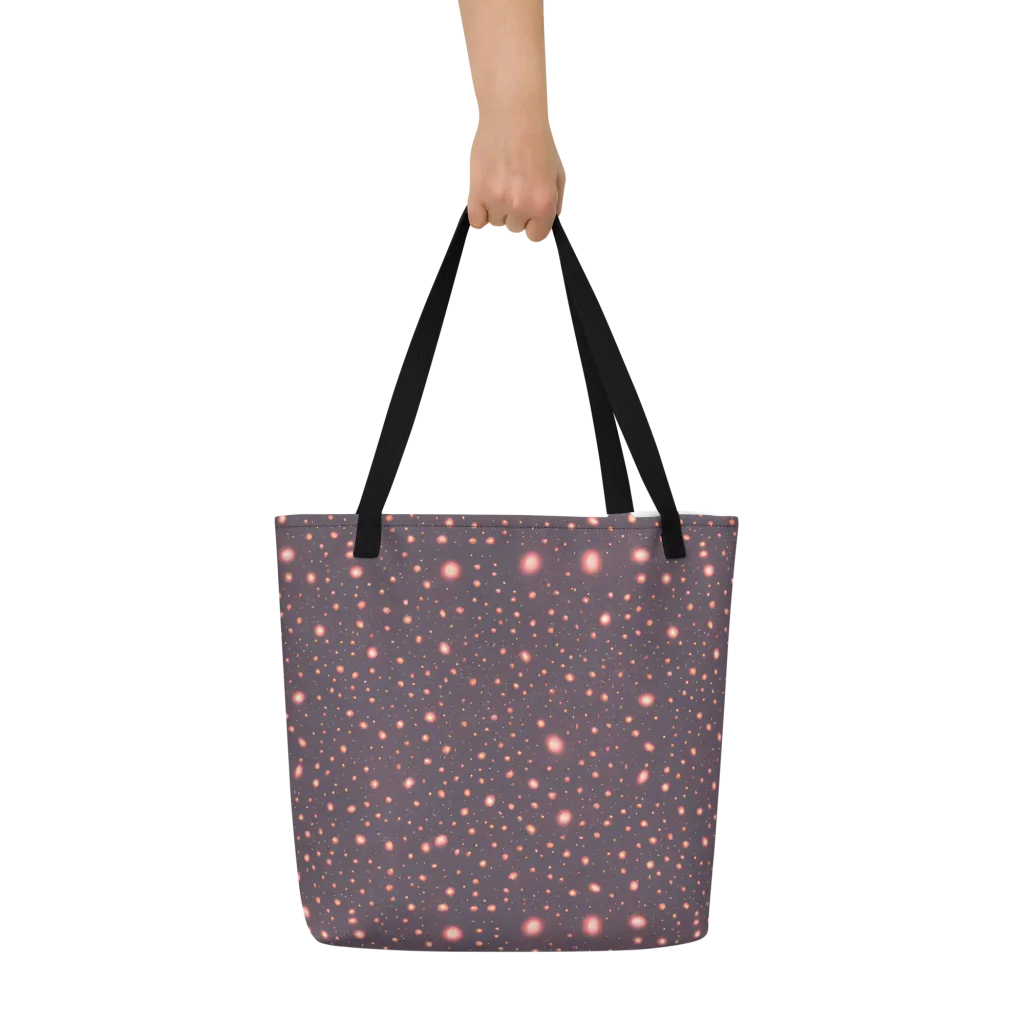 Coral Stardust on Large Tote Bag W/ Pocket — Front