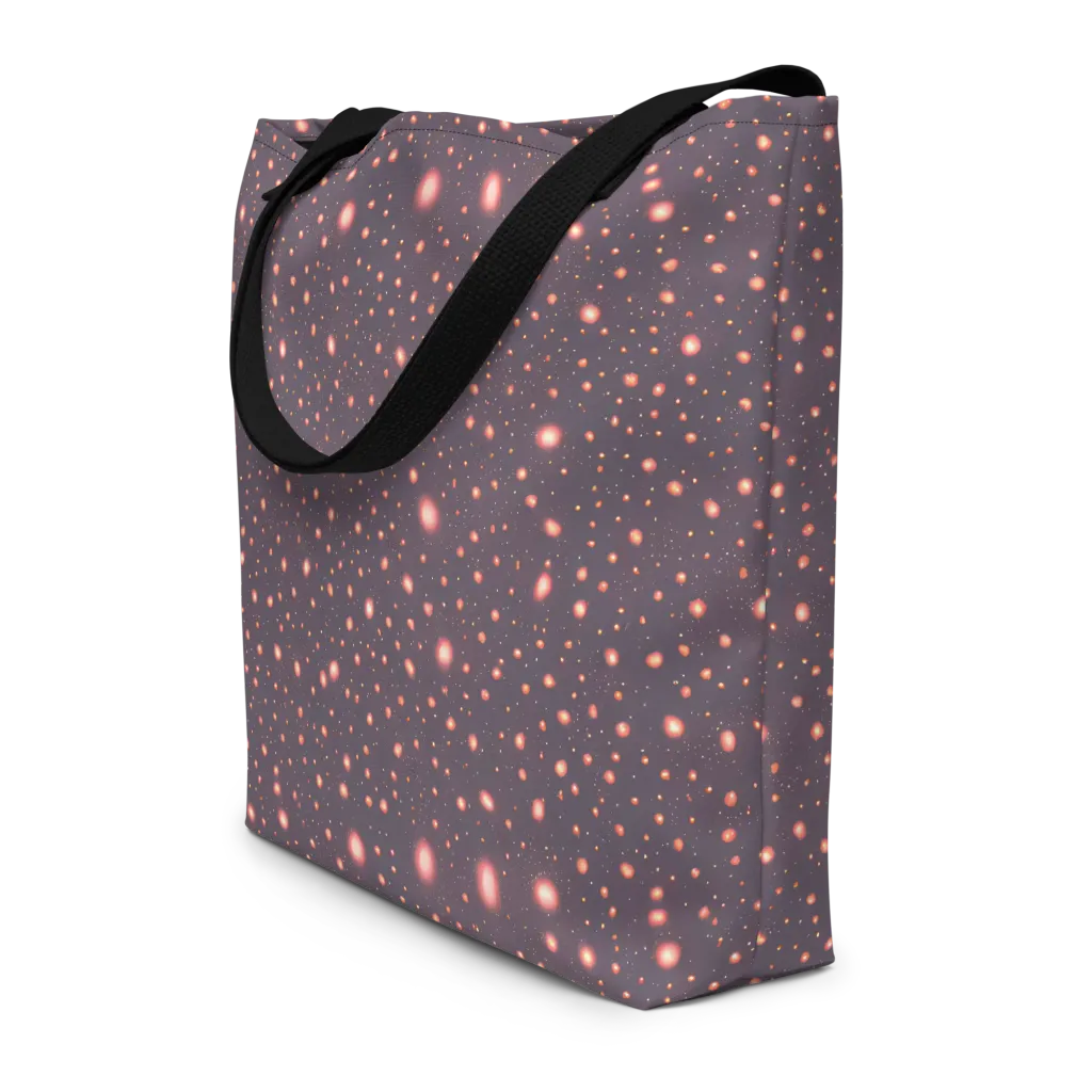 Coral Stardust on Large Tote Bag W/ Pocket — Front