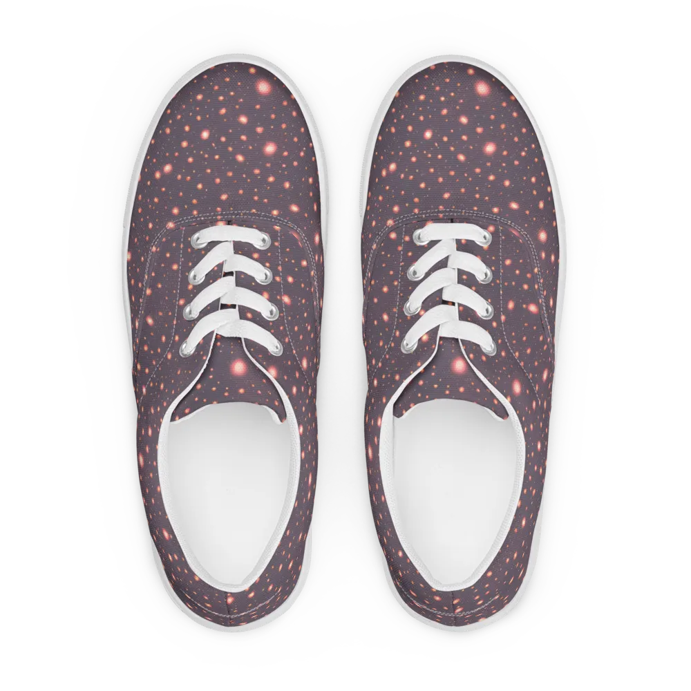 Coral Stardust on Men's Lace-Up Canvas Shoes — Front