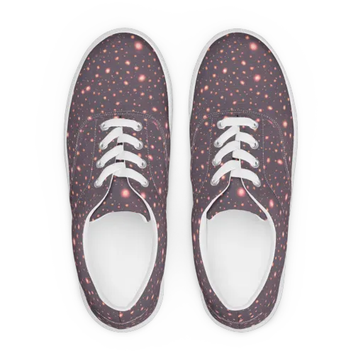 Coral Stardust on a Men's Lace-Up Canvas Shoes