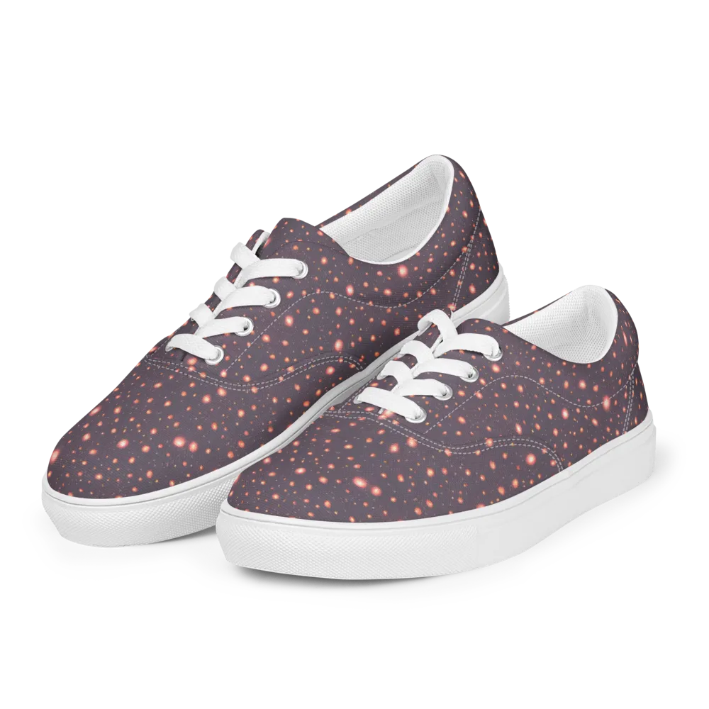 Coral Stardust on Men's Lace-Up Canvas Shoes — Left Front
