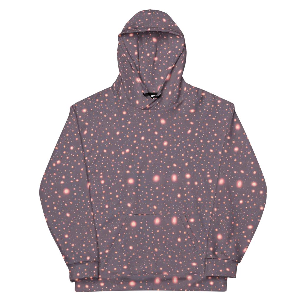 Coral Stardust on Cotton Hoodie — Front