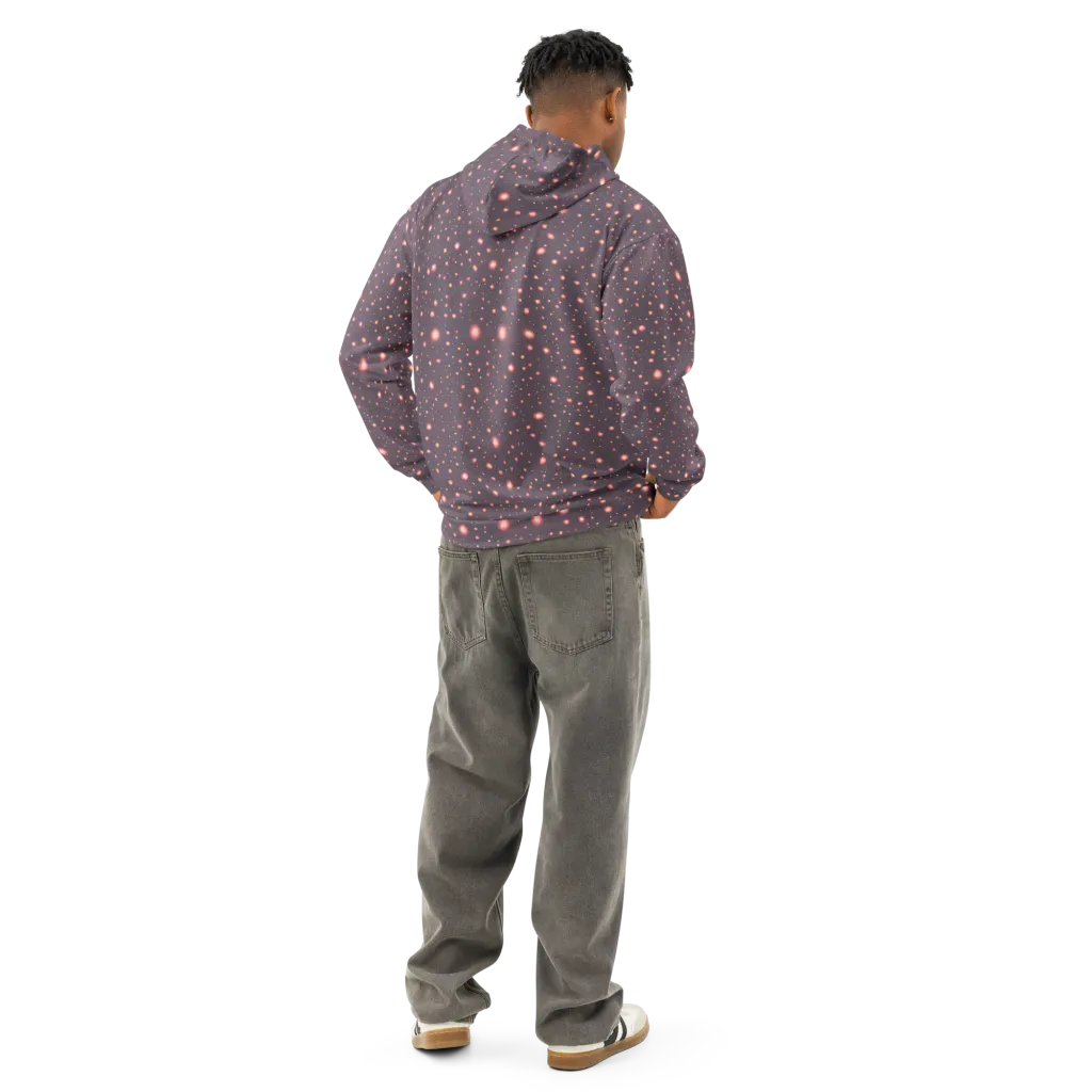 Coral Stardust on Cotton Hoodie — Back