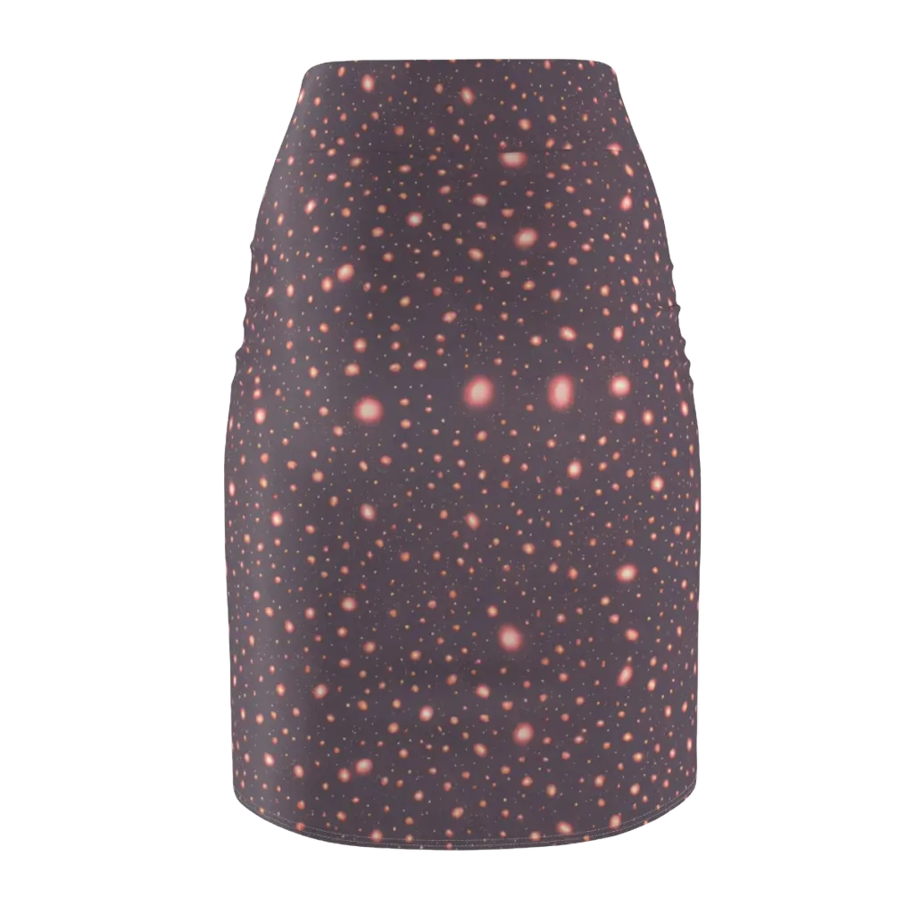 Coral Stardust on Pencil Skirt — Back