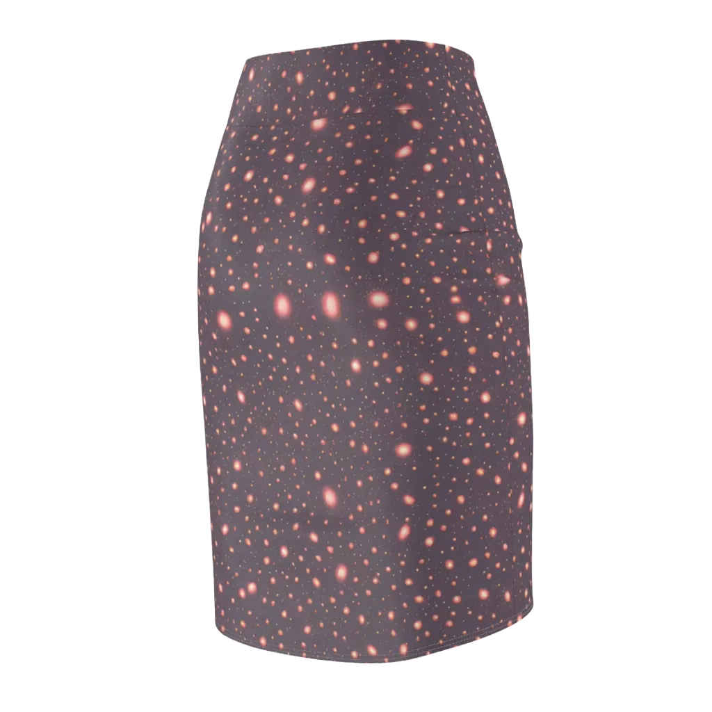 Coral Stardust on Pencil Skirt — Back Side