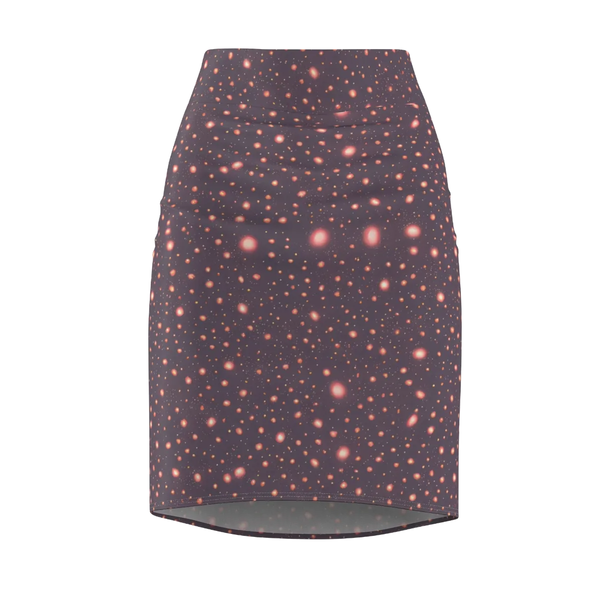 Coral Stardust on Pencil Skirt — Front