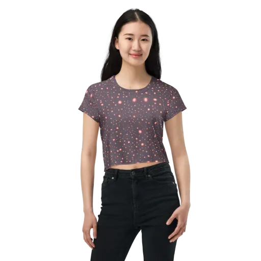 Coral Stardust on a Crop Tee