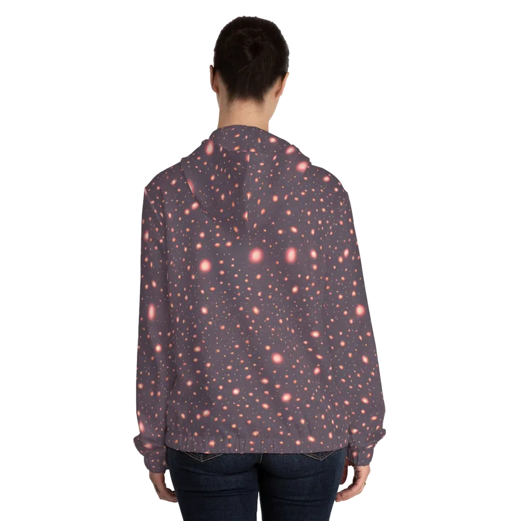 Coral Stardust on Women's Full-Zip Hoodie — Back On Person