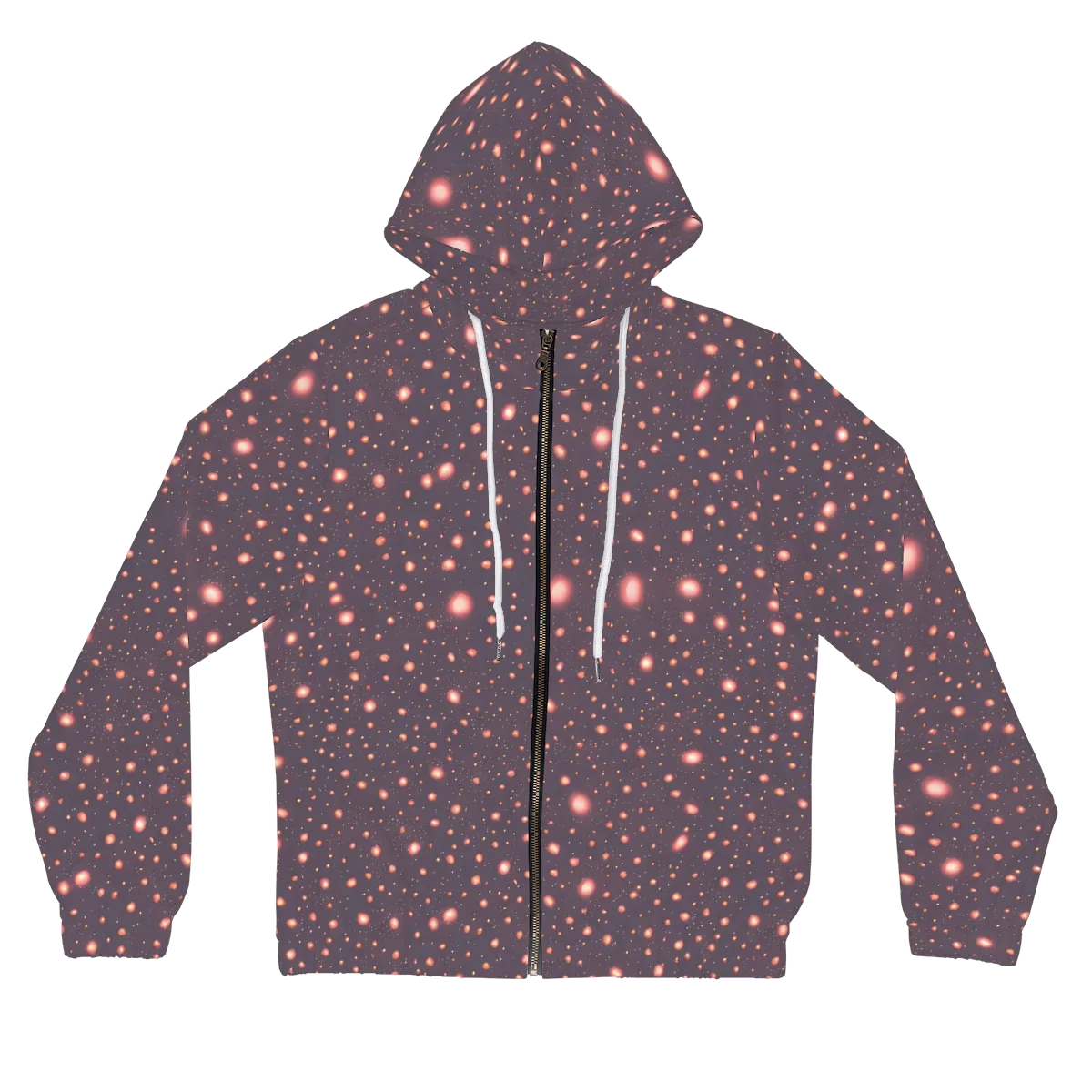Coral Stardust on Women's Full-Zip Hoodie — Front
